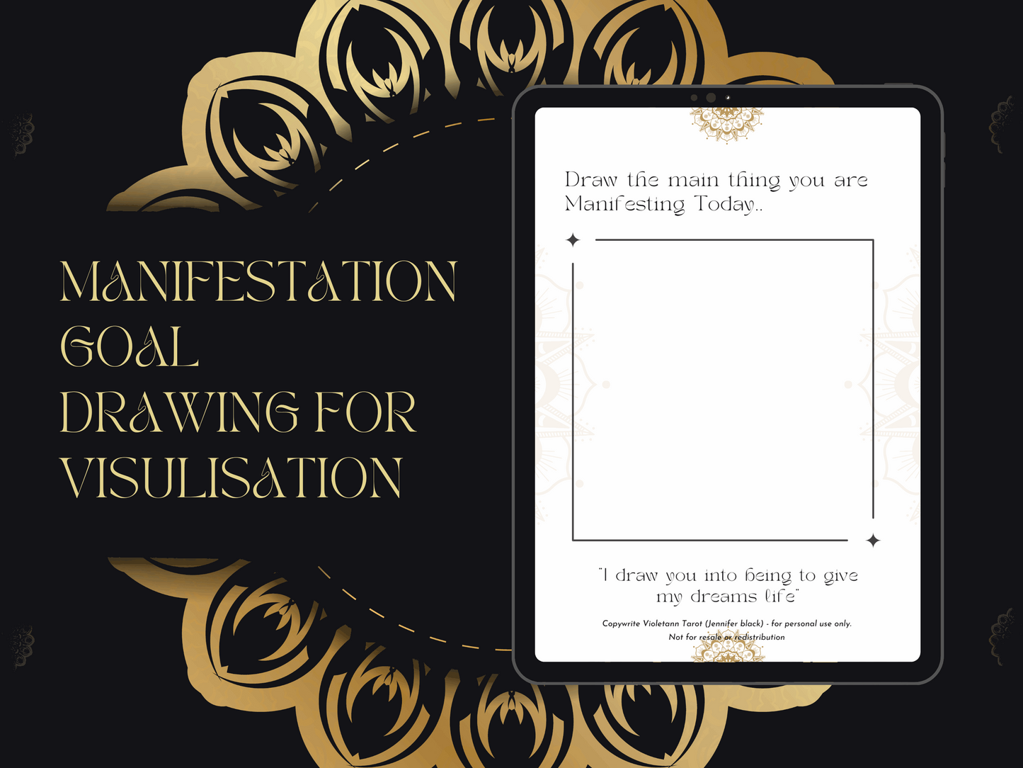 The Golden Mandala Journal: 30 Days of Gratitude, Self-Care and Manifestation | Download | Mindful Colouring | Quotes | Manifesting Mantras