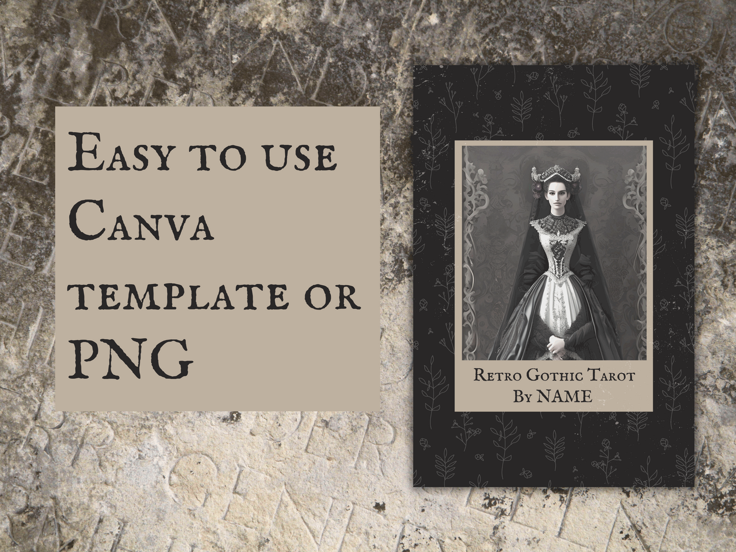 Retro Gothic Tarot Card Template | DIY Make Your Own Tarot Card Deck | 78 Printable Tarot Cards | Easy Canva Template Tutorial