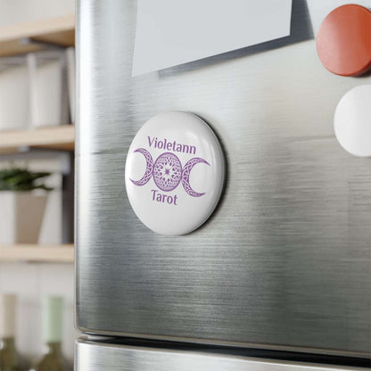 Violetann Tarot Logo - Button Magnet, Round (1 & 10 pcs)