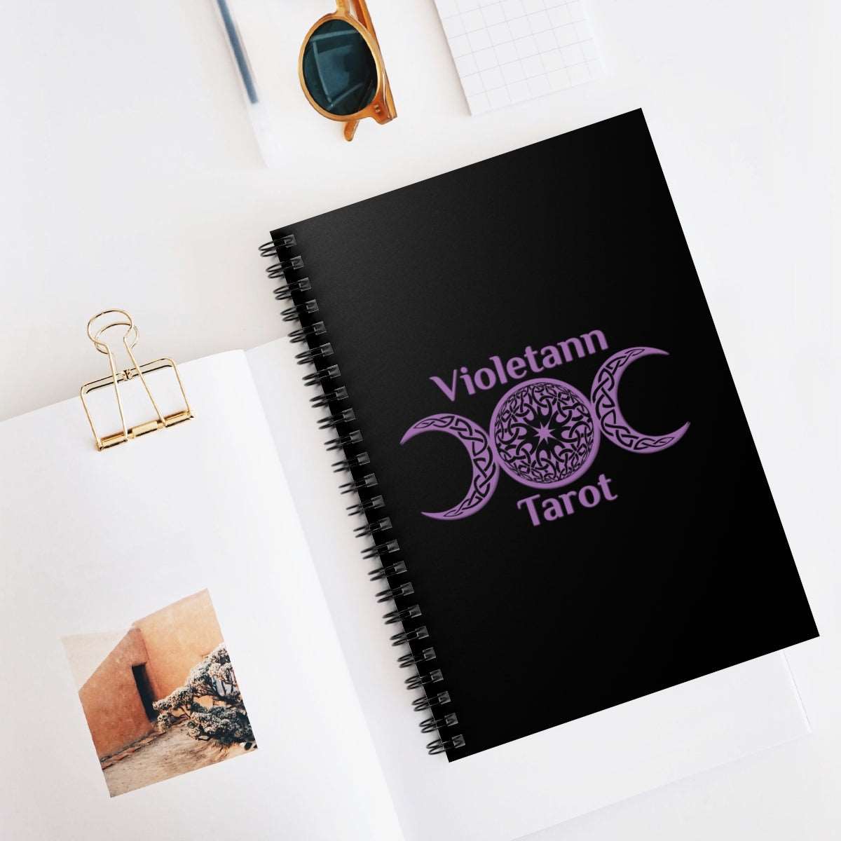 Violetann Tarot Logo - Spiral Notebook - Ruled Line