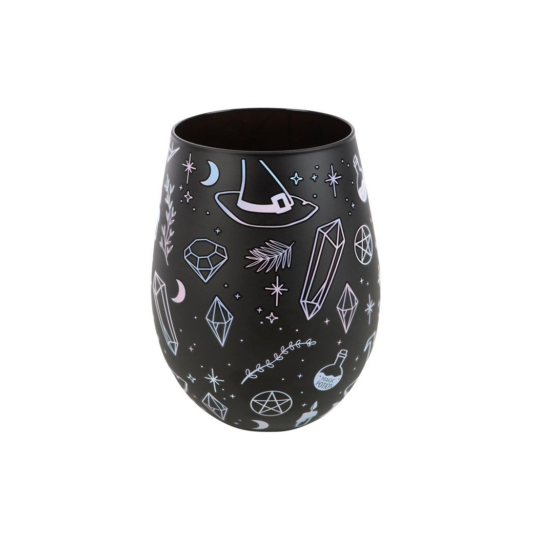 Crystal Witch Print Stemless Glass