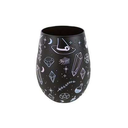 Crystal Witch Print Stemless Glass