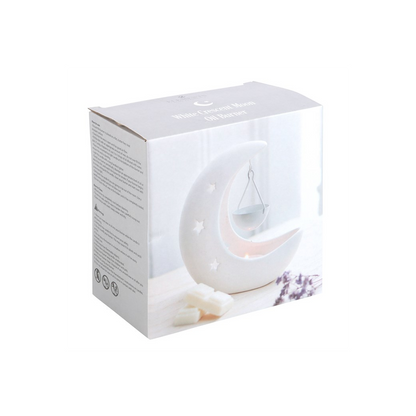 White Crescent Moon Hanging Oil Burner