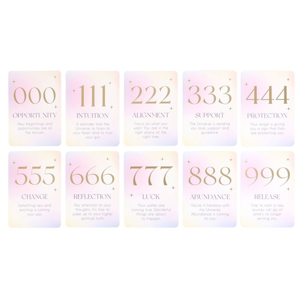 Angel Number Affirmation Cards with Wooden Stand