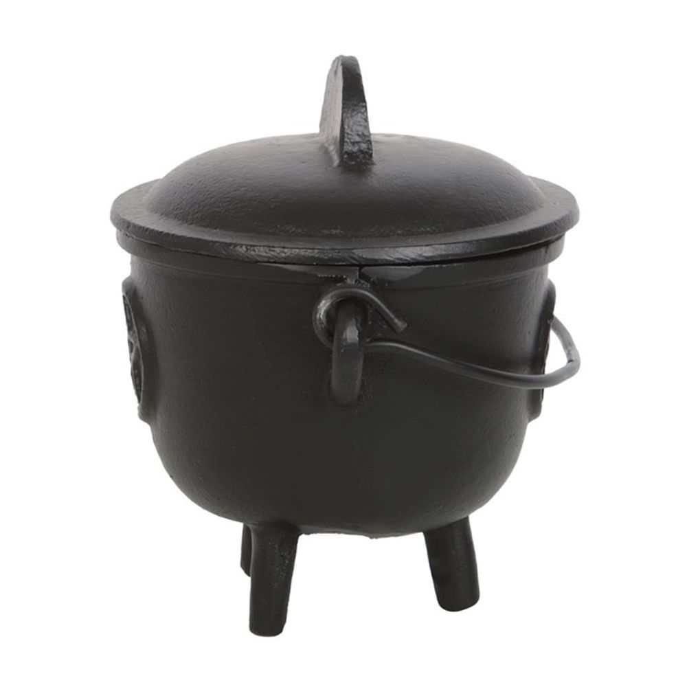 11cm Cast Iron Cauldron with Pentagram