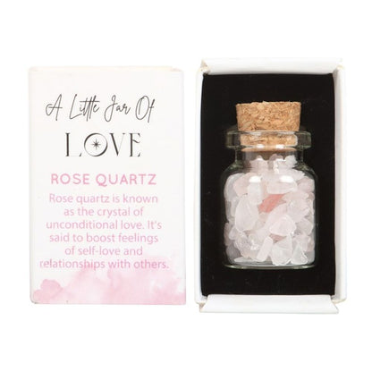 Jar of Love Rose Quartz Crystal in a Matchbox