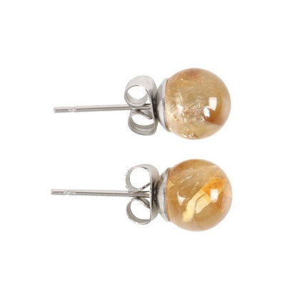 Citrine Semi Precious Crystal Earrings