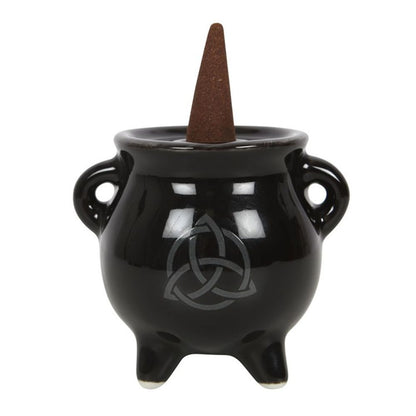 Triquetra Cauldron Ceramic Incense Holder