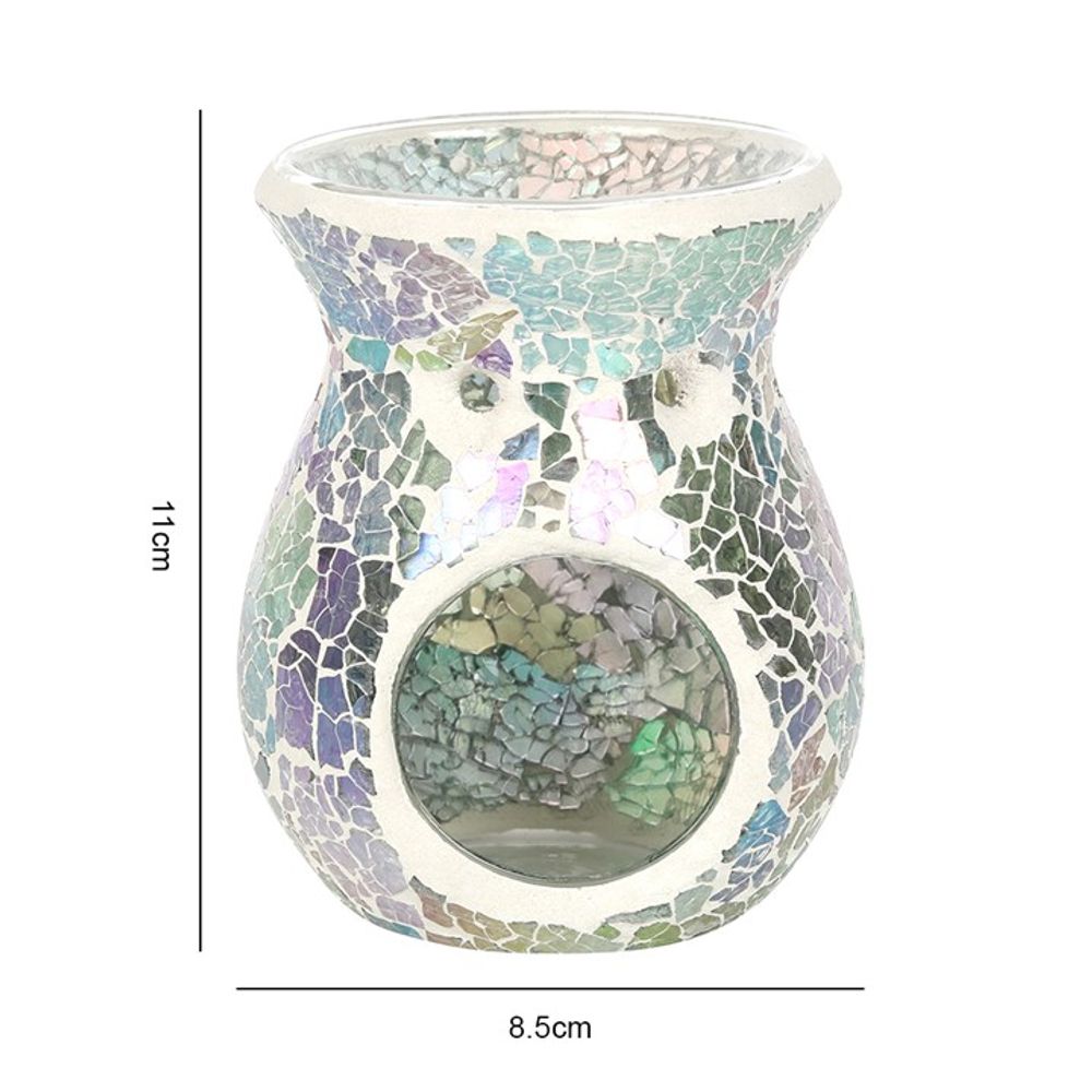 Small Light Blue Iridescent Crackle Oil Burner