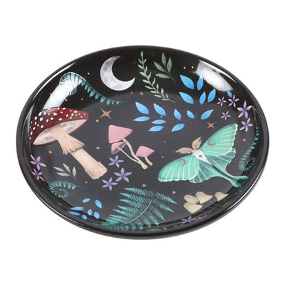 Round Dark Forest Print Trinket Dish