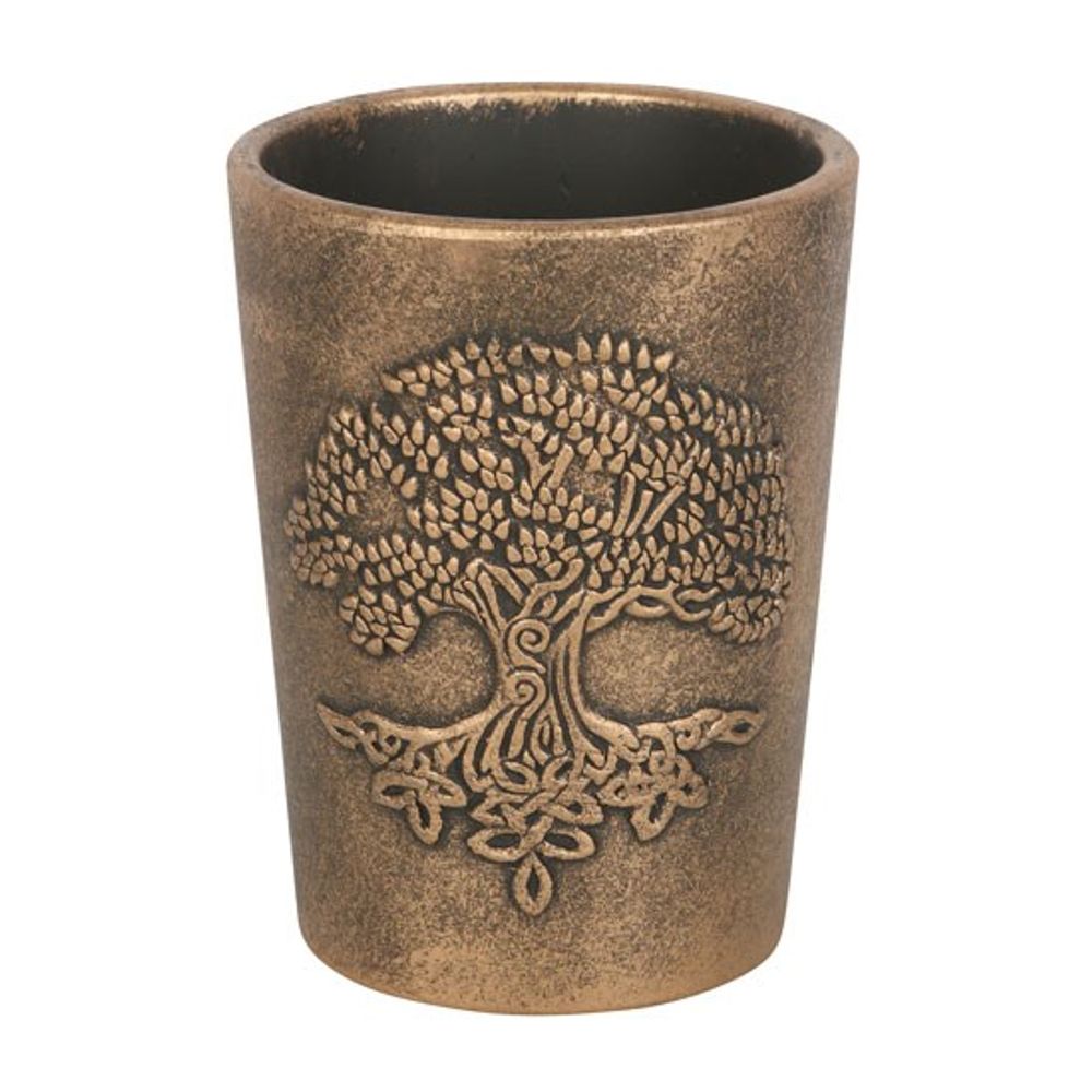 Tree of Life Bronze Terracotta Plant Pot by Lisa Parker