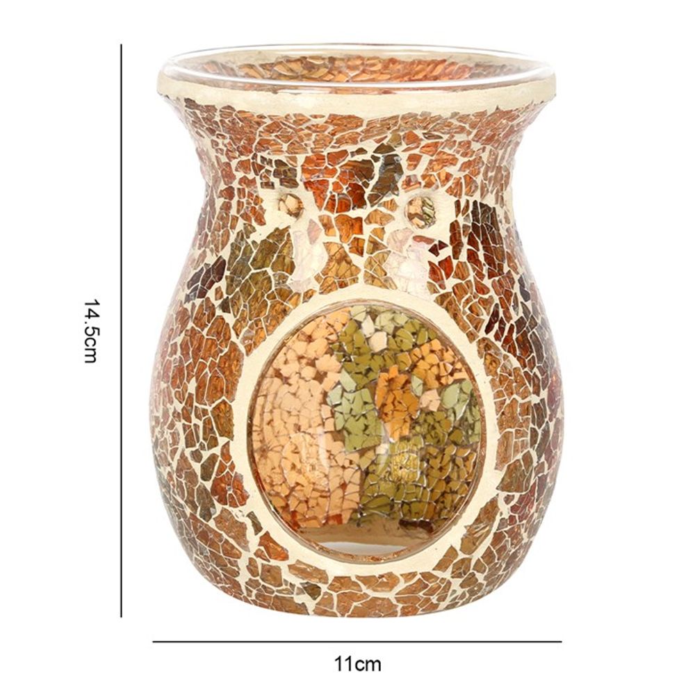 Large Brown Crackle Oil Burner