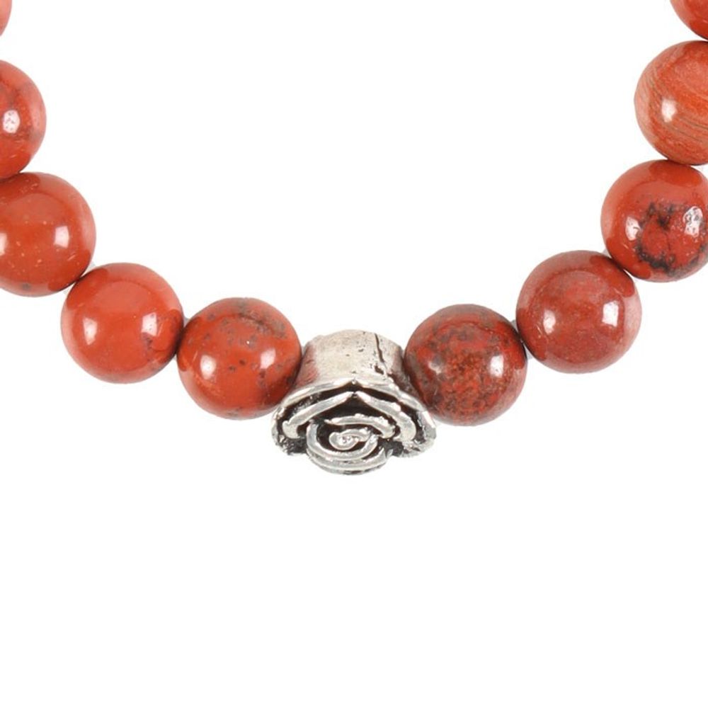 Rose Red Jasper Beaded Bracelet