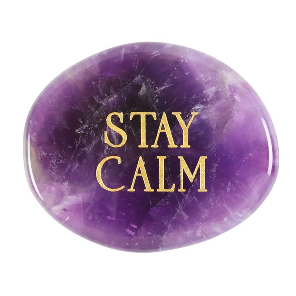 Stay Calm Amethyst Crystal Palm Stone