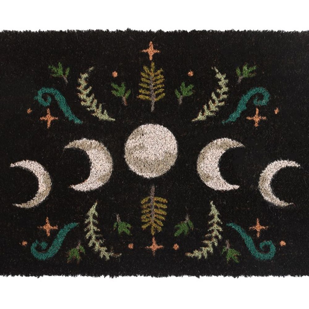 Black Dark Forest Moon Phase Doormat