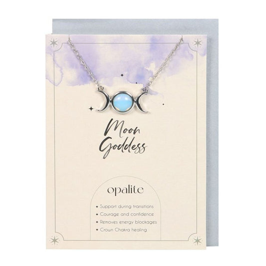 Opalite Triple Moon Necklace Card