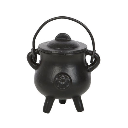 7.5cm Smooth Cast Iron Cauldron with Pentagram