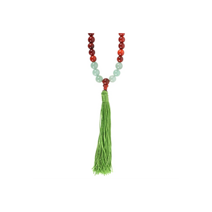 Love and Gratitude Rosewood & Green Aventurine Mallah Necklace