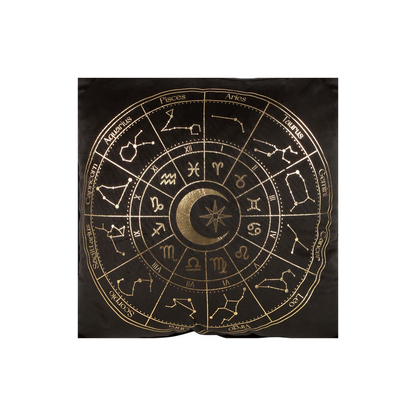 35cm Square Black Astrology Wheel Cushion