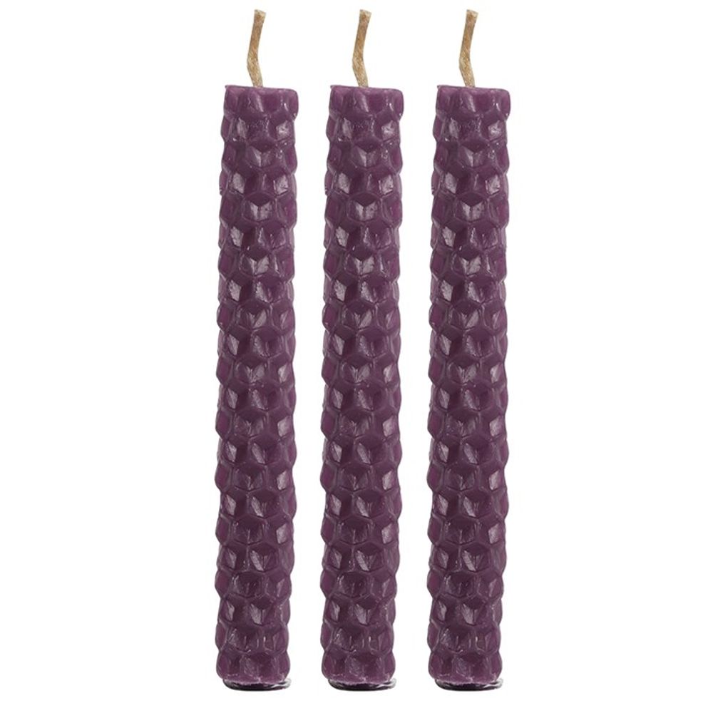 Set of 6 Purple Beeswax Spell Candles