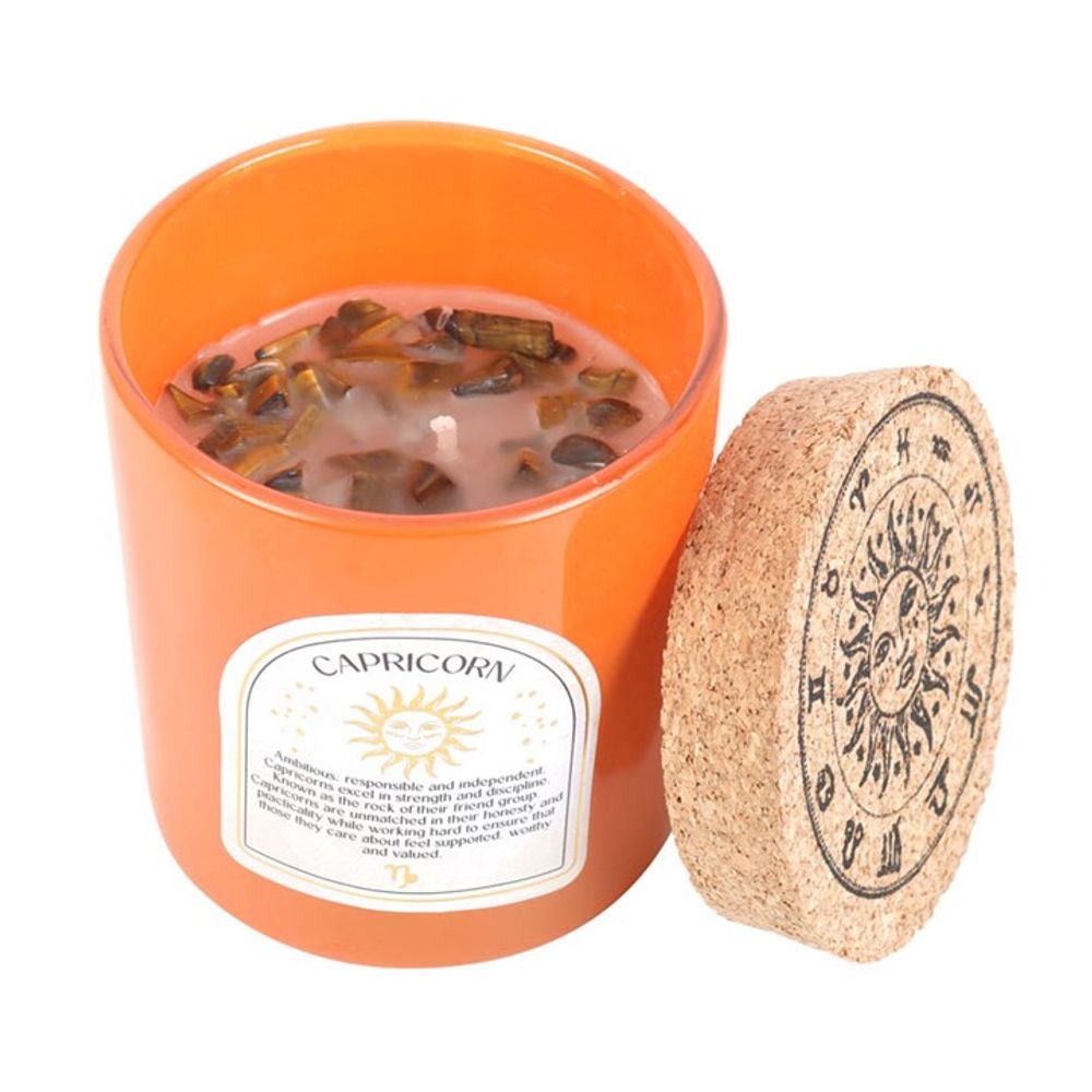 Capricorn Sandalwood & Jasmine Gemstone Zodiac Candle