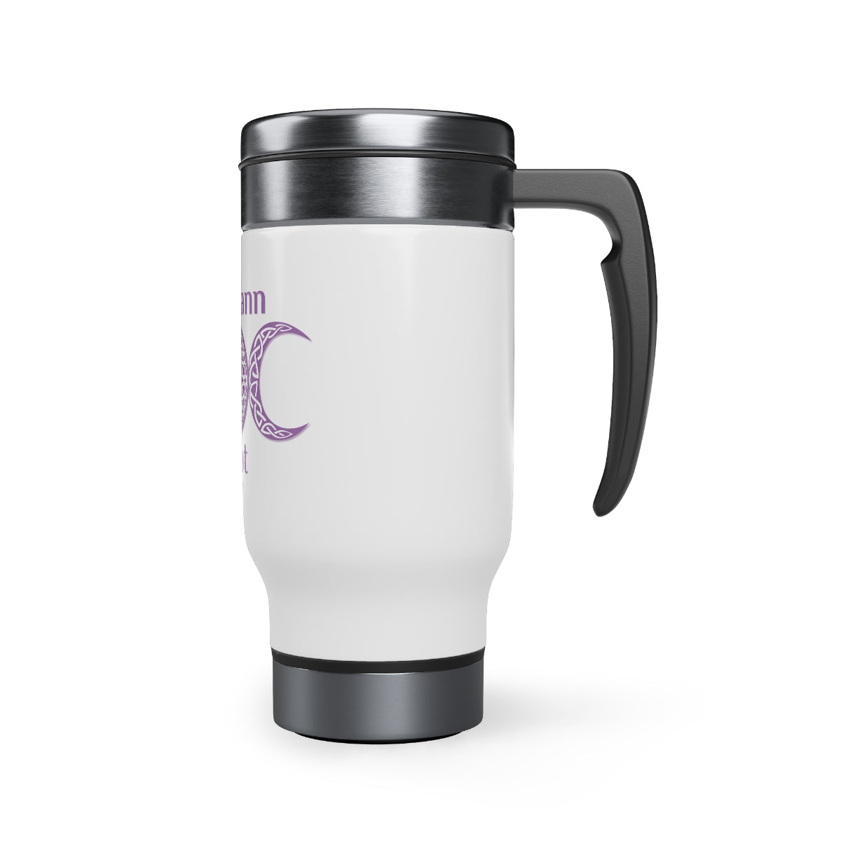 Violetann Tarot Logo - Stainless Steel Travel Mug with Handle, 14oz
