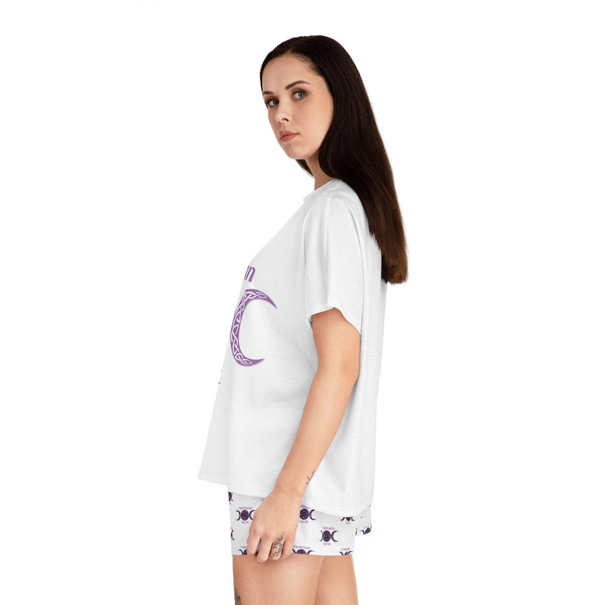 Violetann Tarot Logo - Women's Short Pajama Set (AOP)