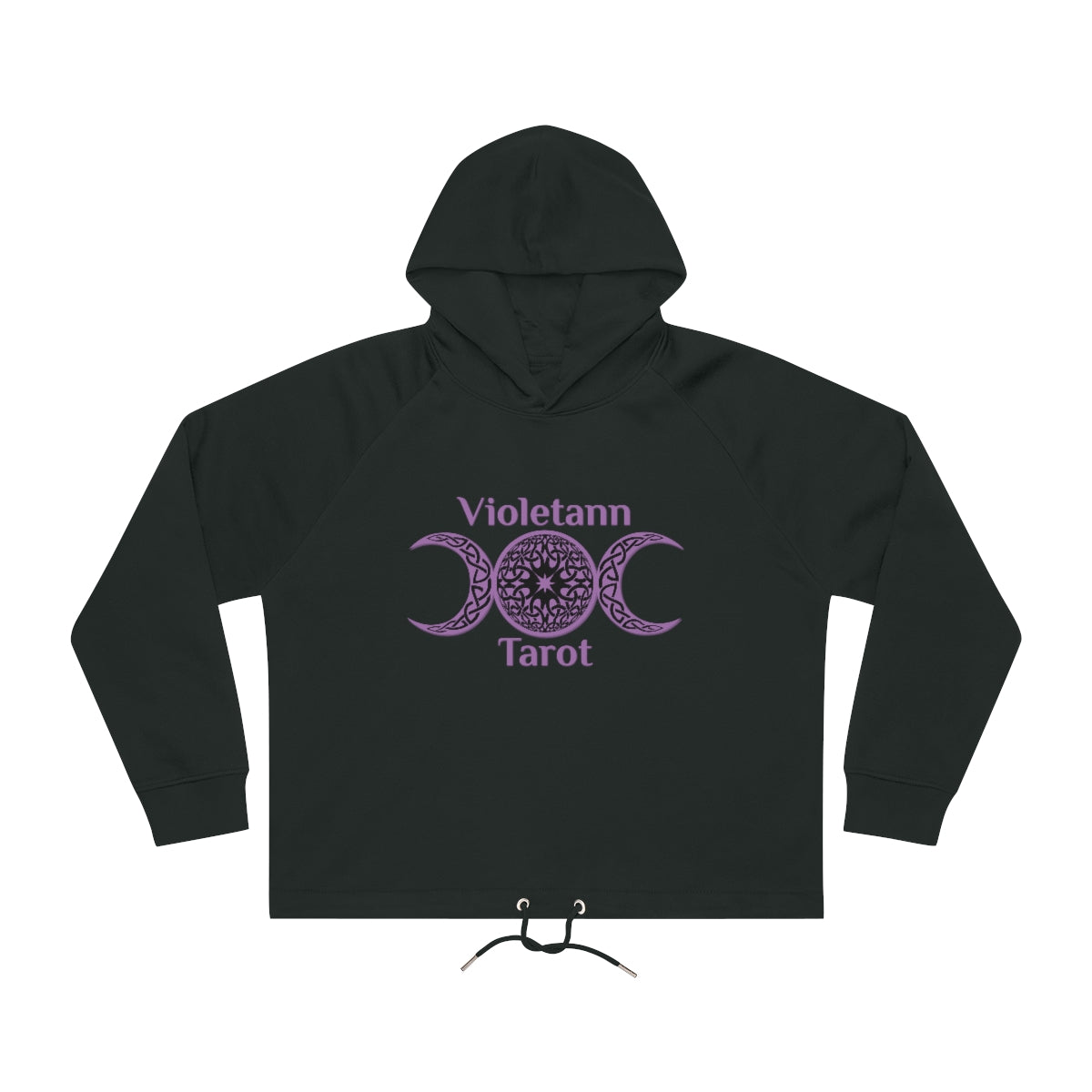 Violetann Tarot Logo Black - Women's Bower Cropped Hoodie Sweatshirt