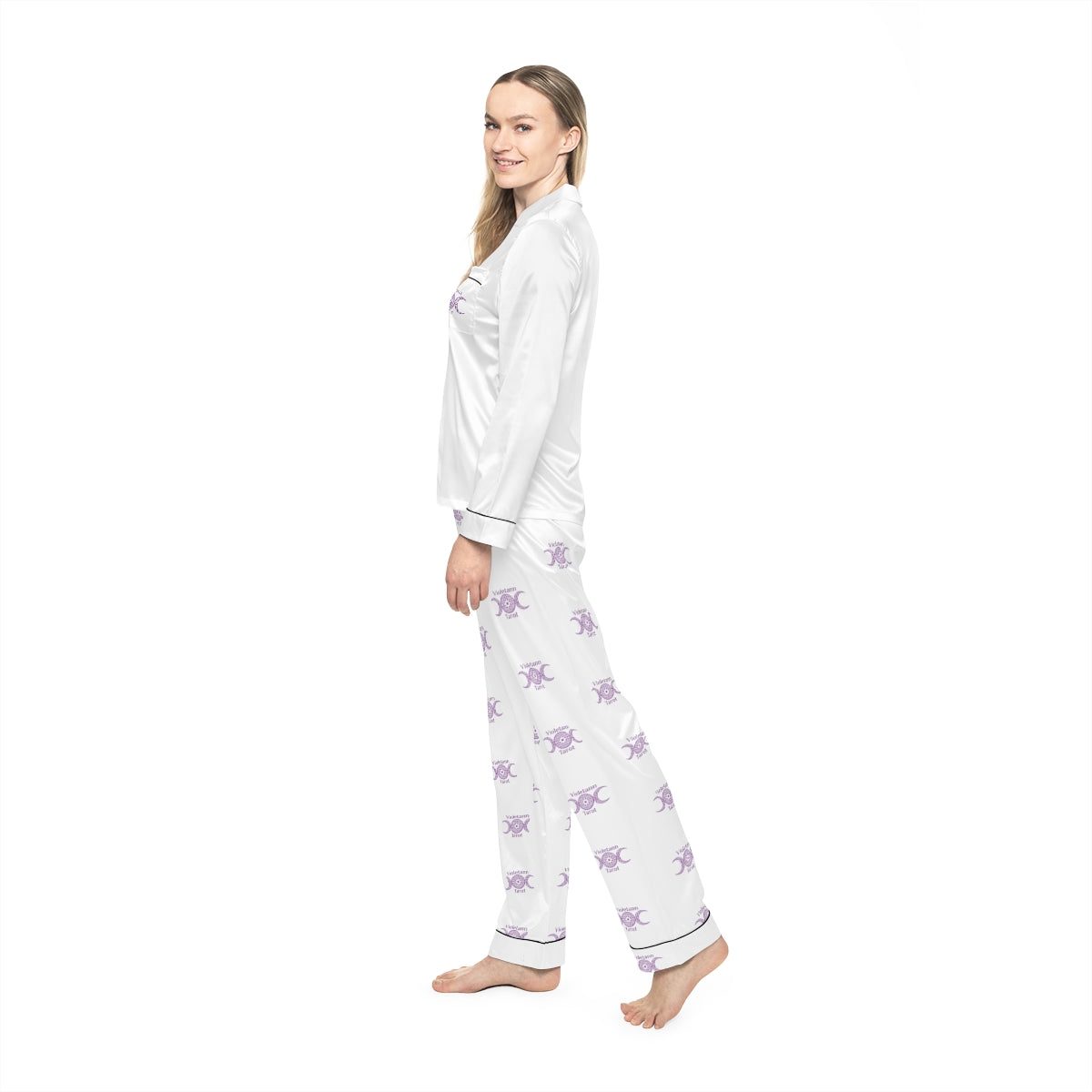 Violetann Tarot Logo - Women's Satin Pajamas (AOP)