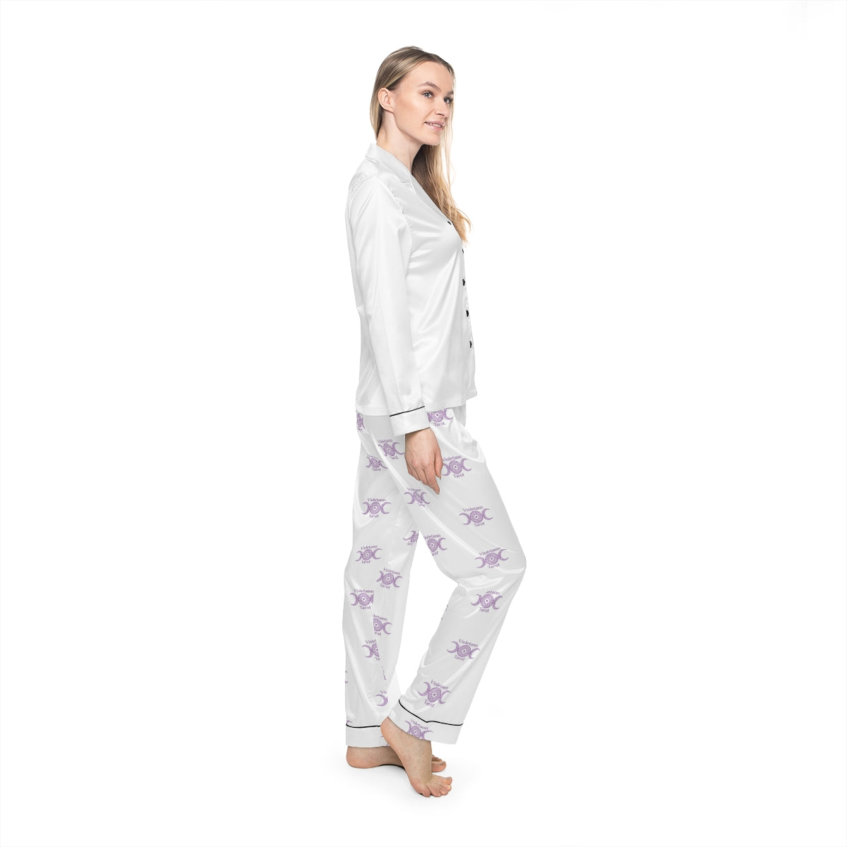 Violetann Tarot Logo - Women's Satin Pajamas (AOP)