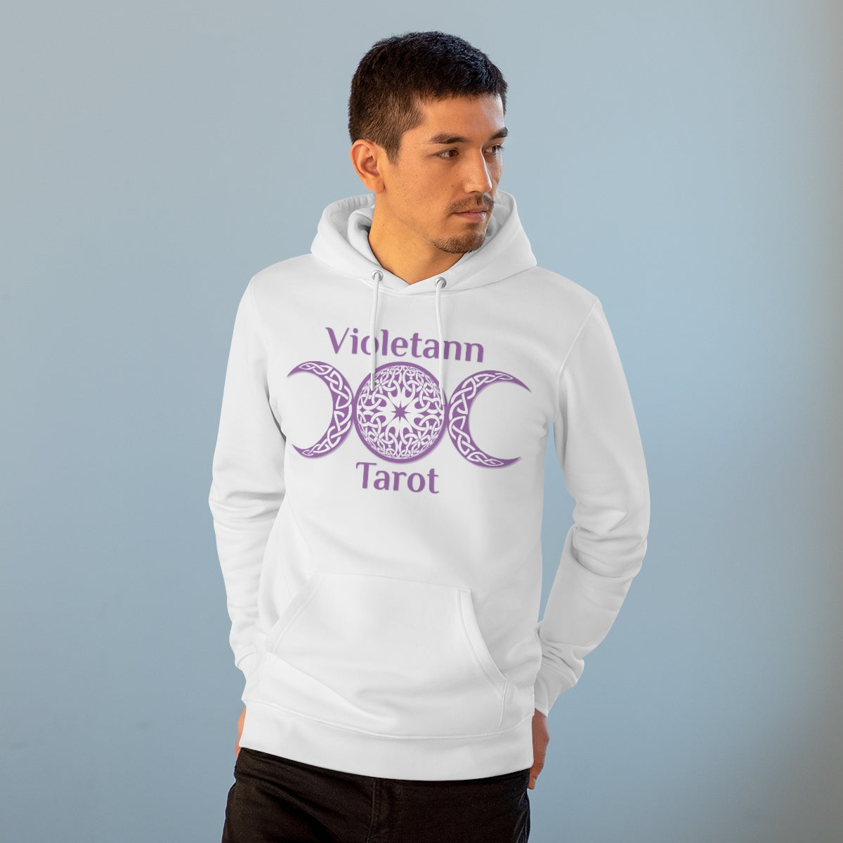 Violetann Tarot Logo White - Unisex Cruiser Hoodie